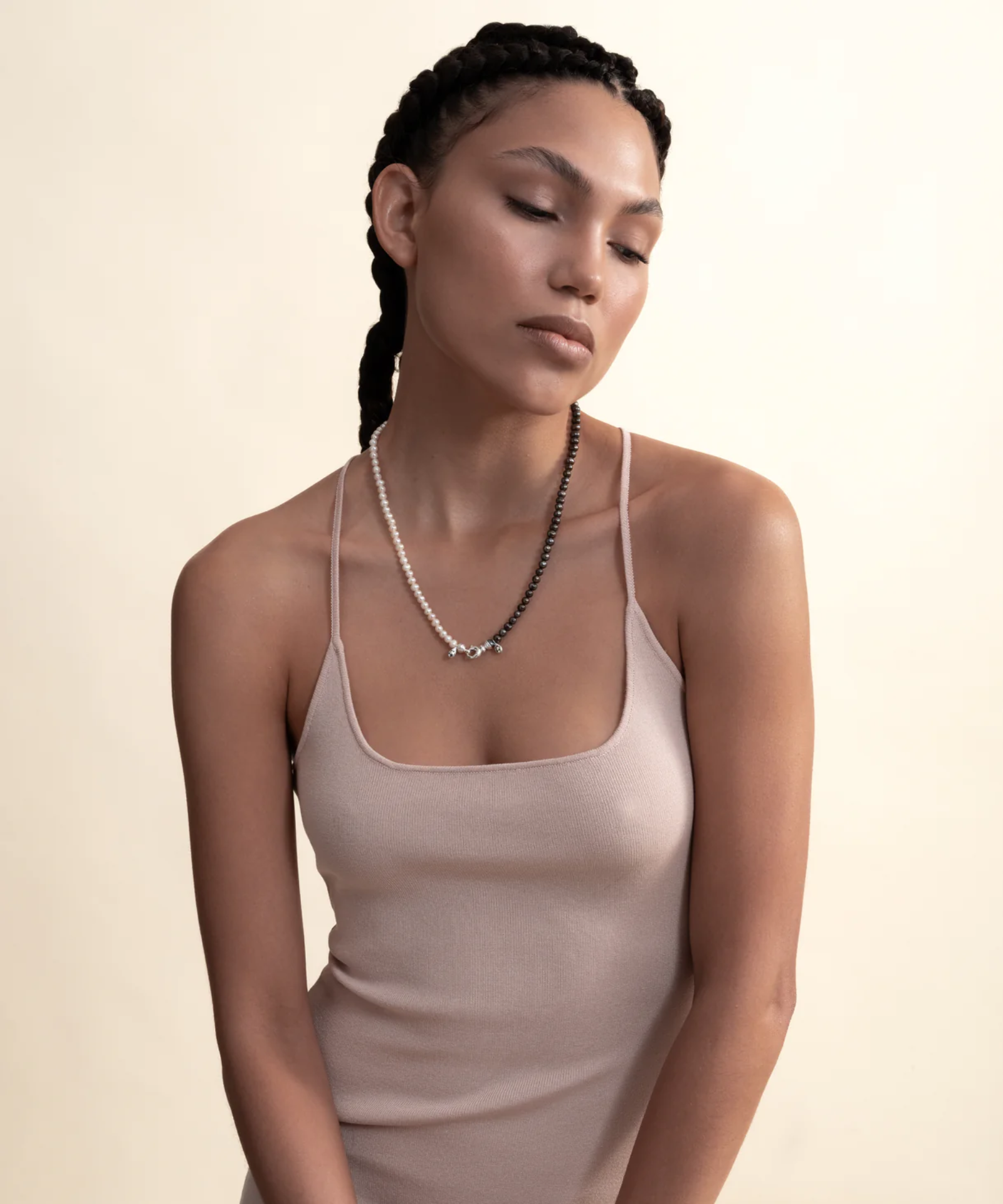 Sümer Siyah & Beyaz İnci Kolye resmi