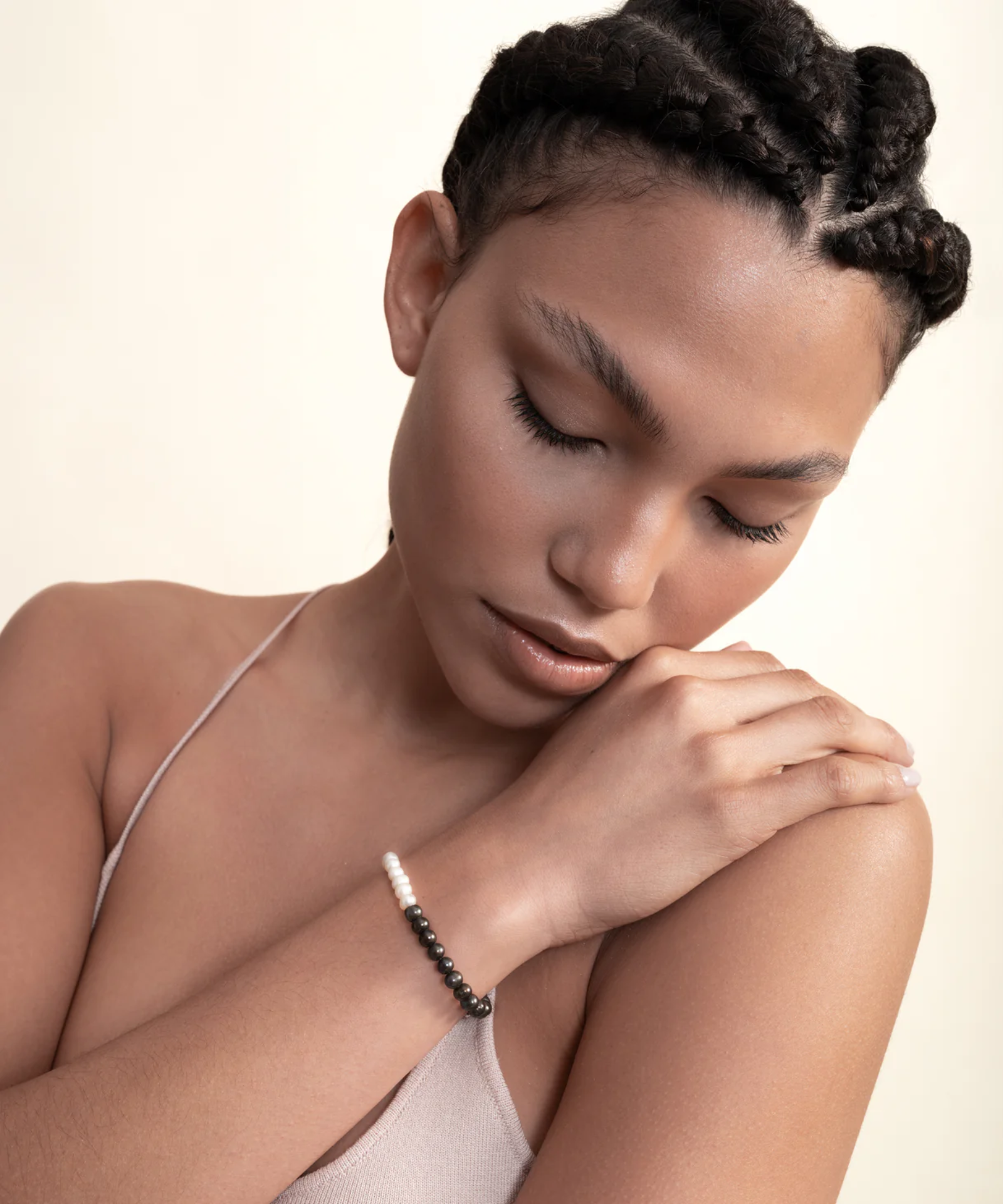 Sümer Siyah & Beyaz İnci Bilezik resmi