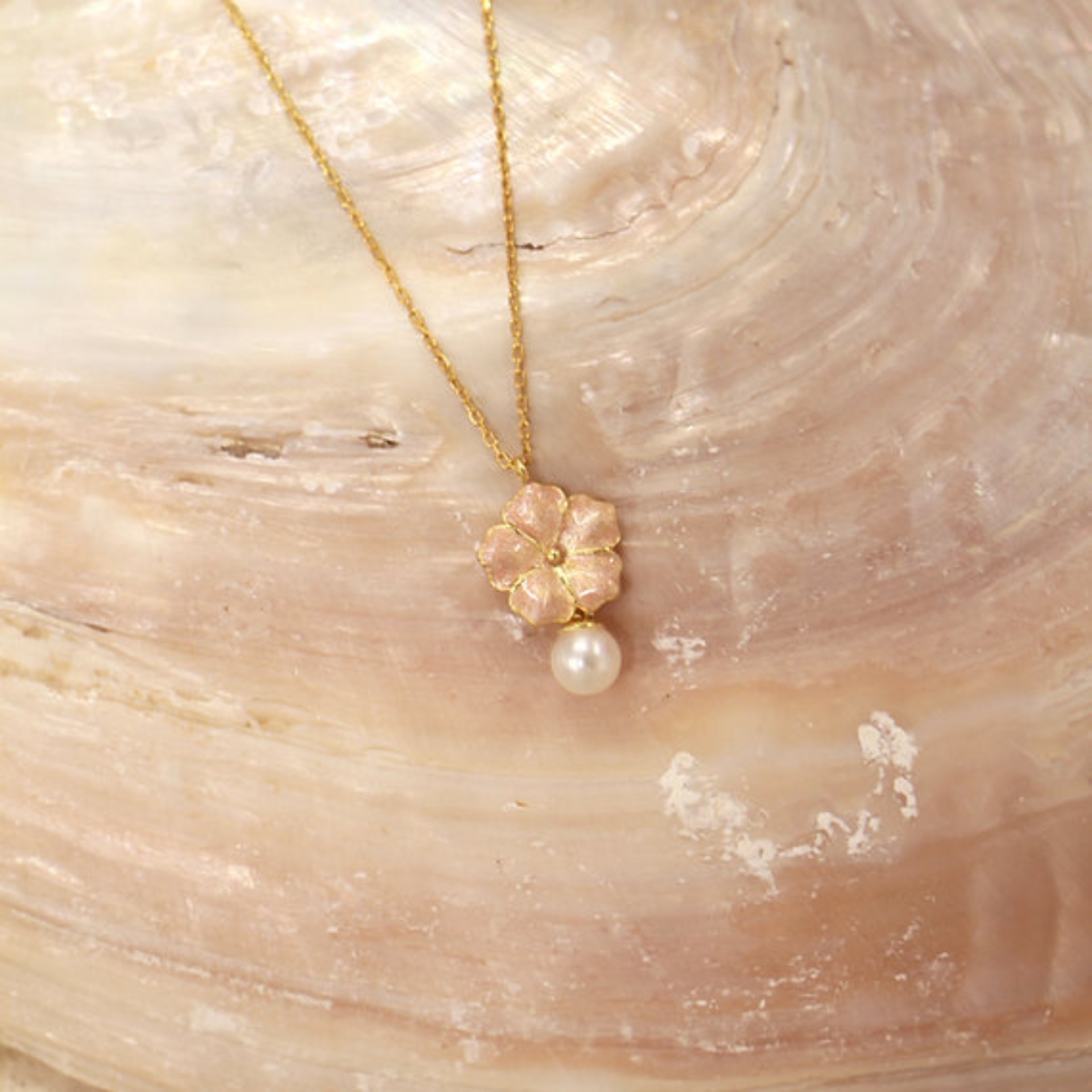 Bavella Mini İnci Pembe Kolye resmi