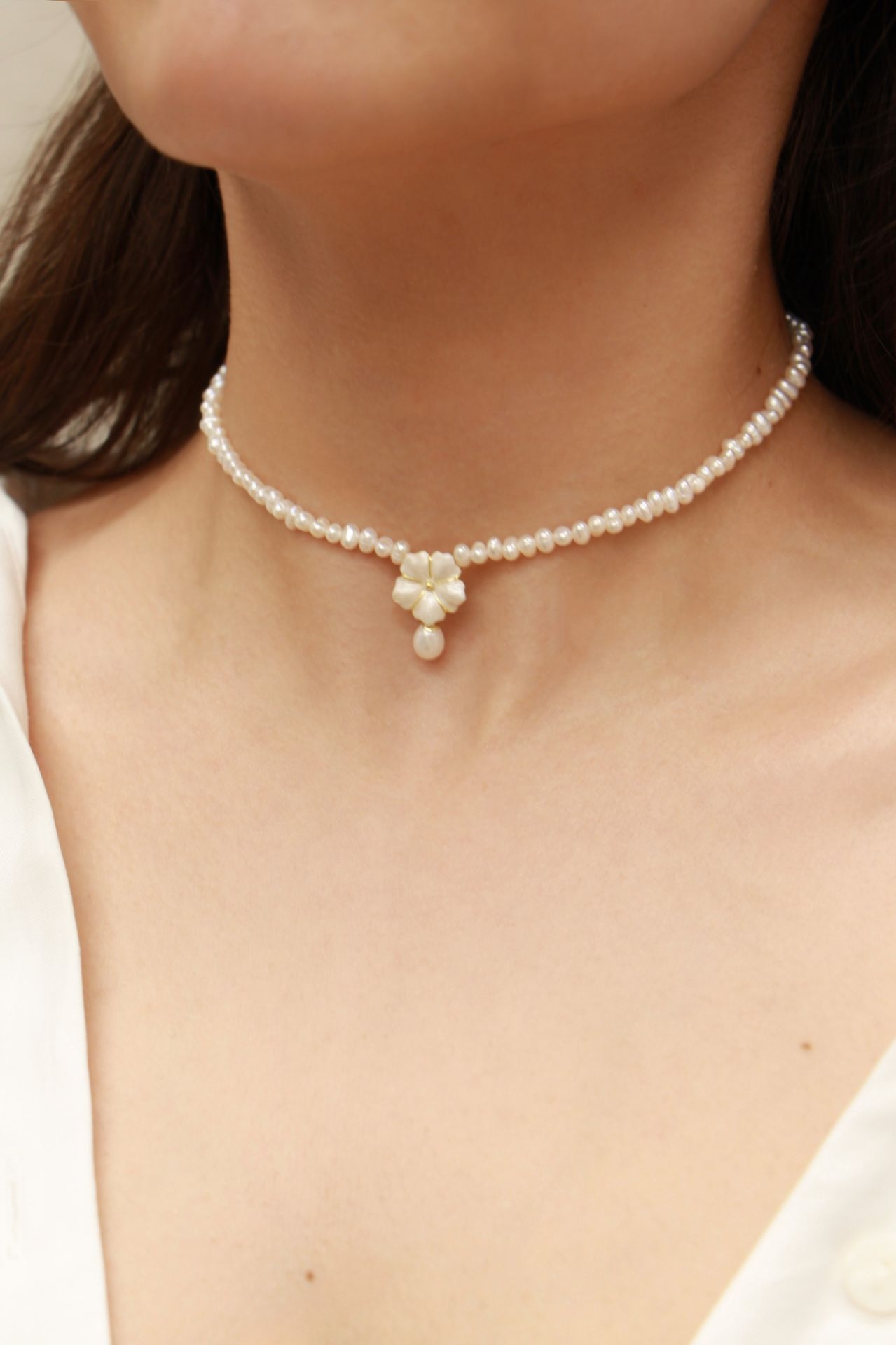 Bavella İnci Choker resmi