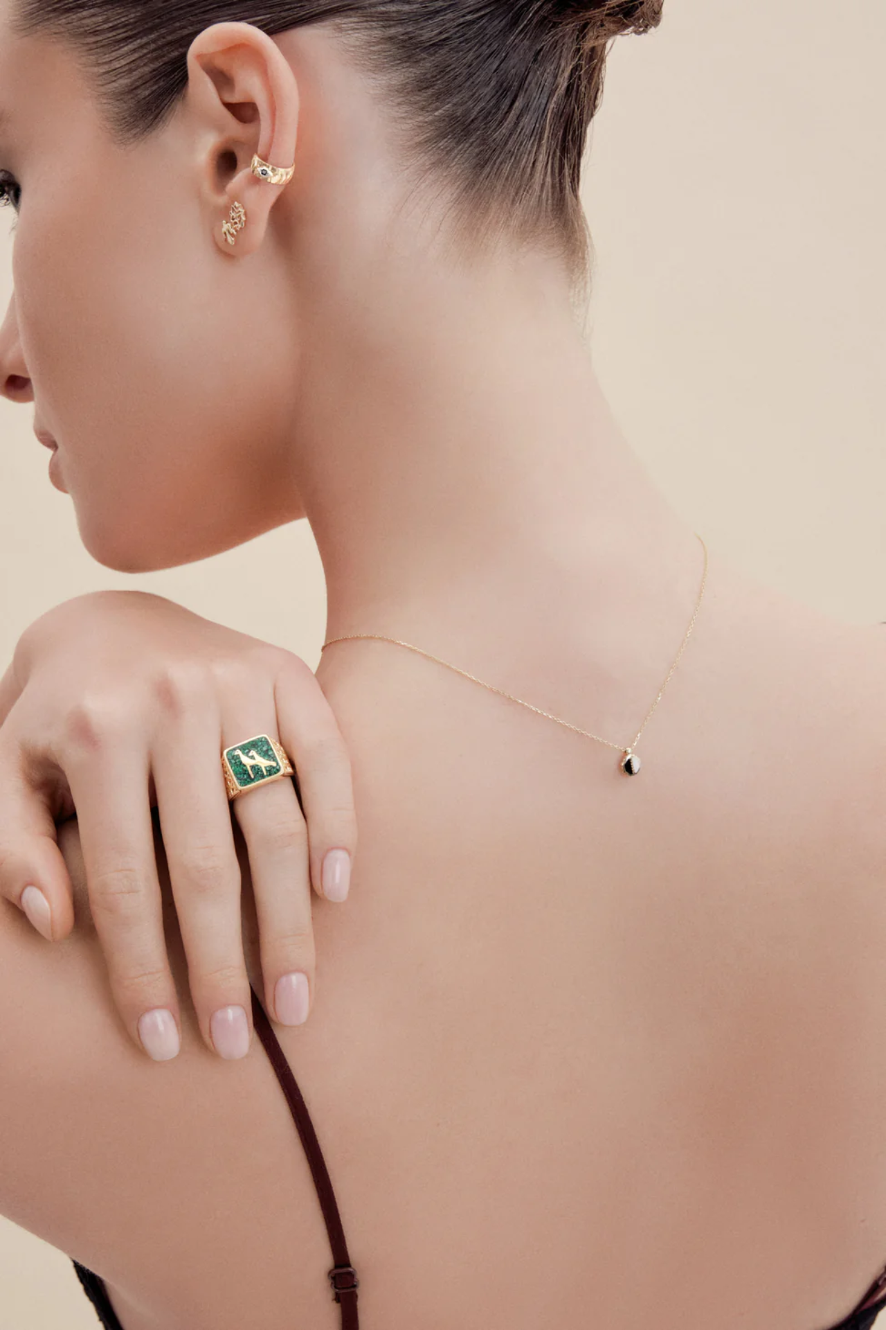 Malahit Turna Telkari Unisex Yüzük resmi