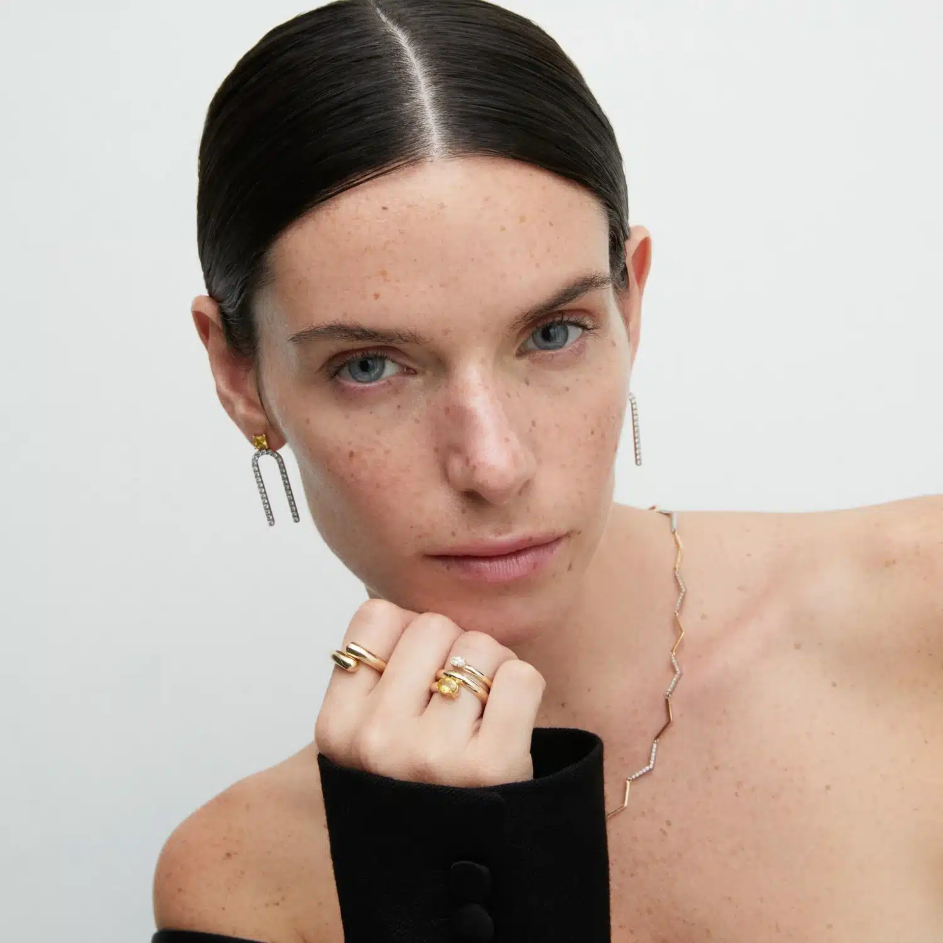 Duo Stoned Twist Yüzük resmi