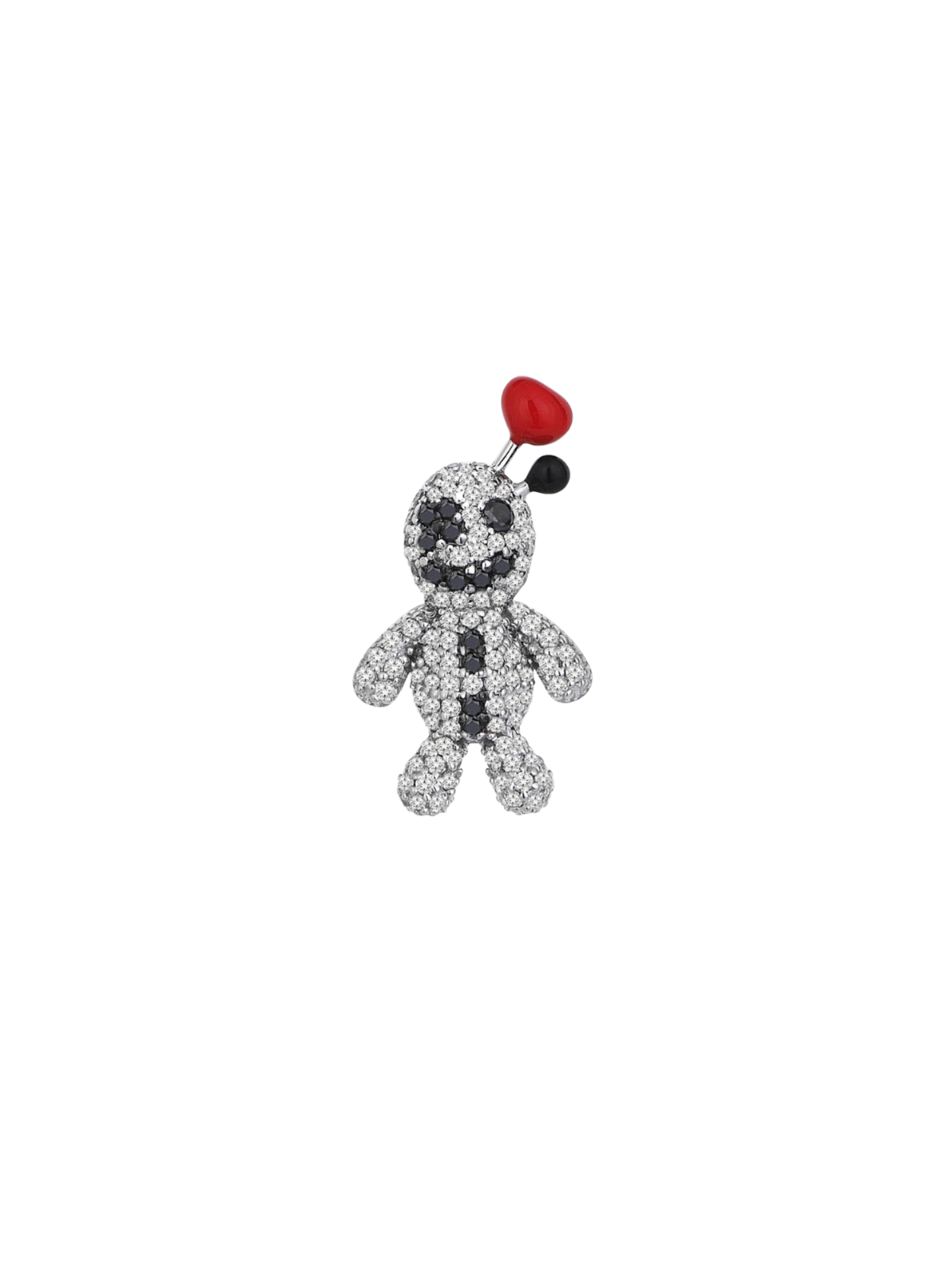 Mini Erzulie Loa Dolls Beyaz Altın Küpe resmi