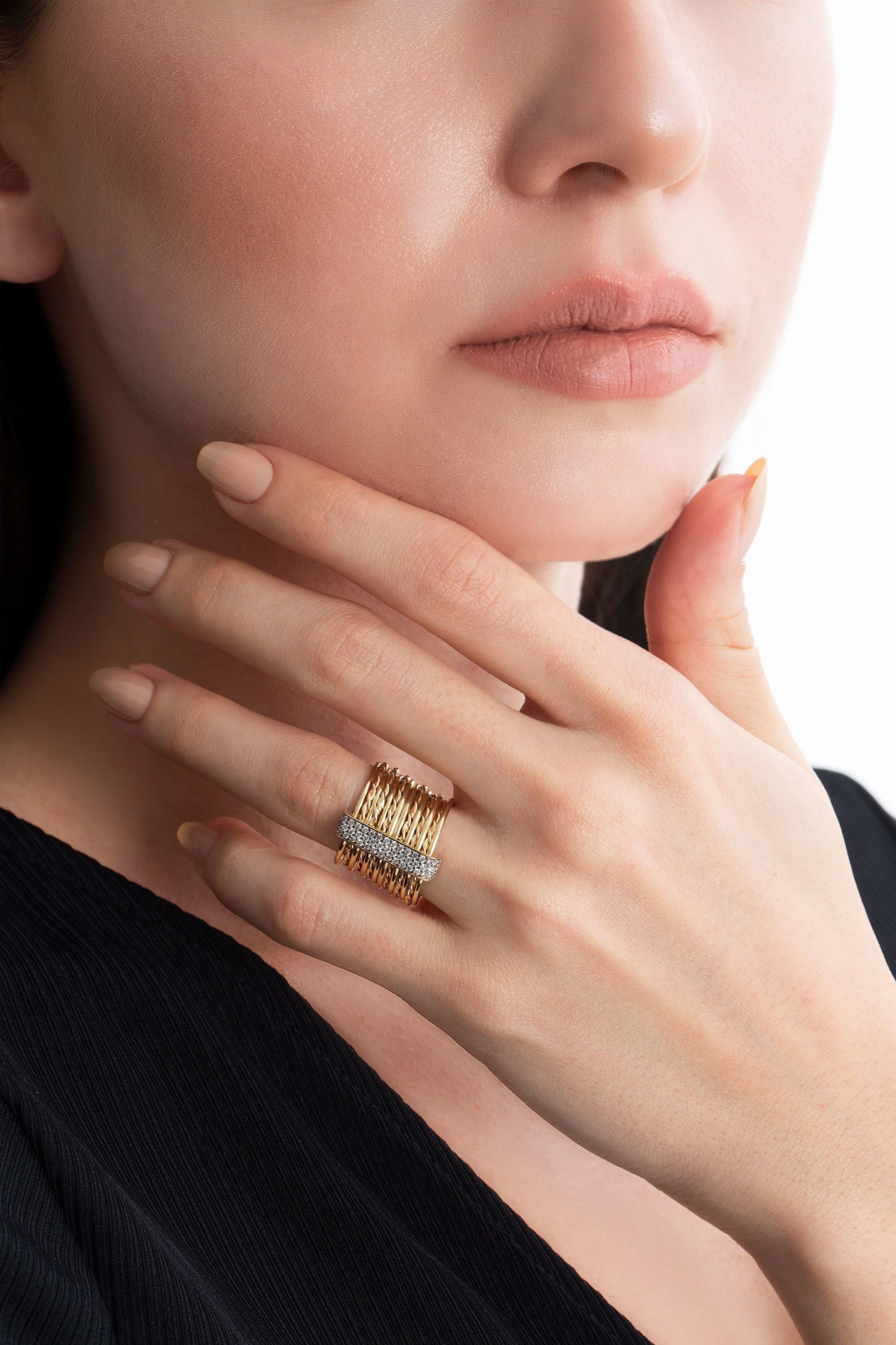 Attached Coils Sarı Altın Yüzük resmi