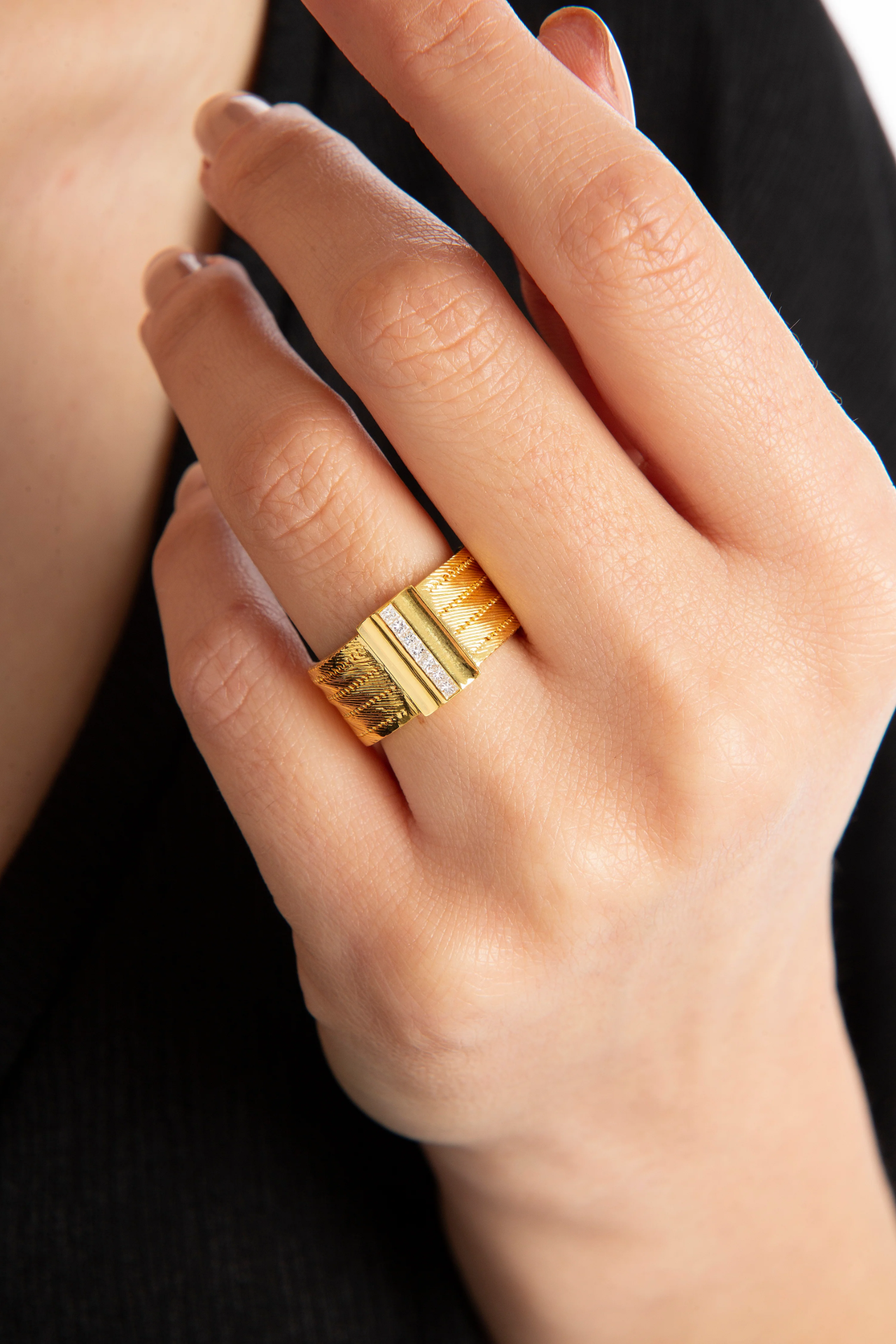 Five Line Diamond Yüzük resmi