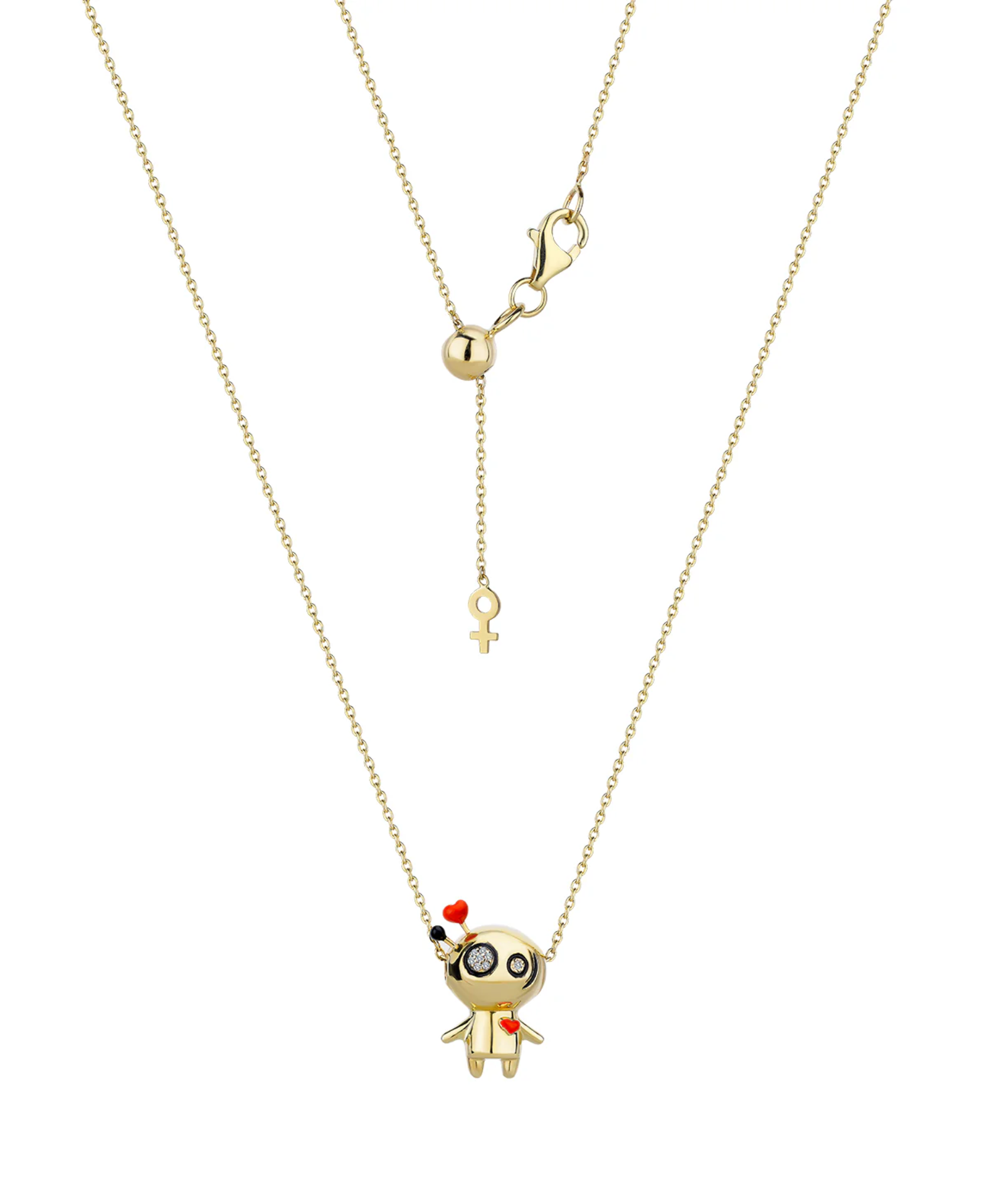 Mini Legba Loa Dolls Sarı Altın Kolye resmi