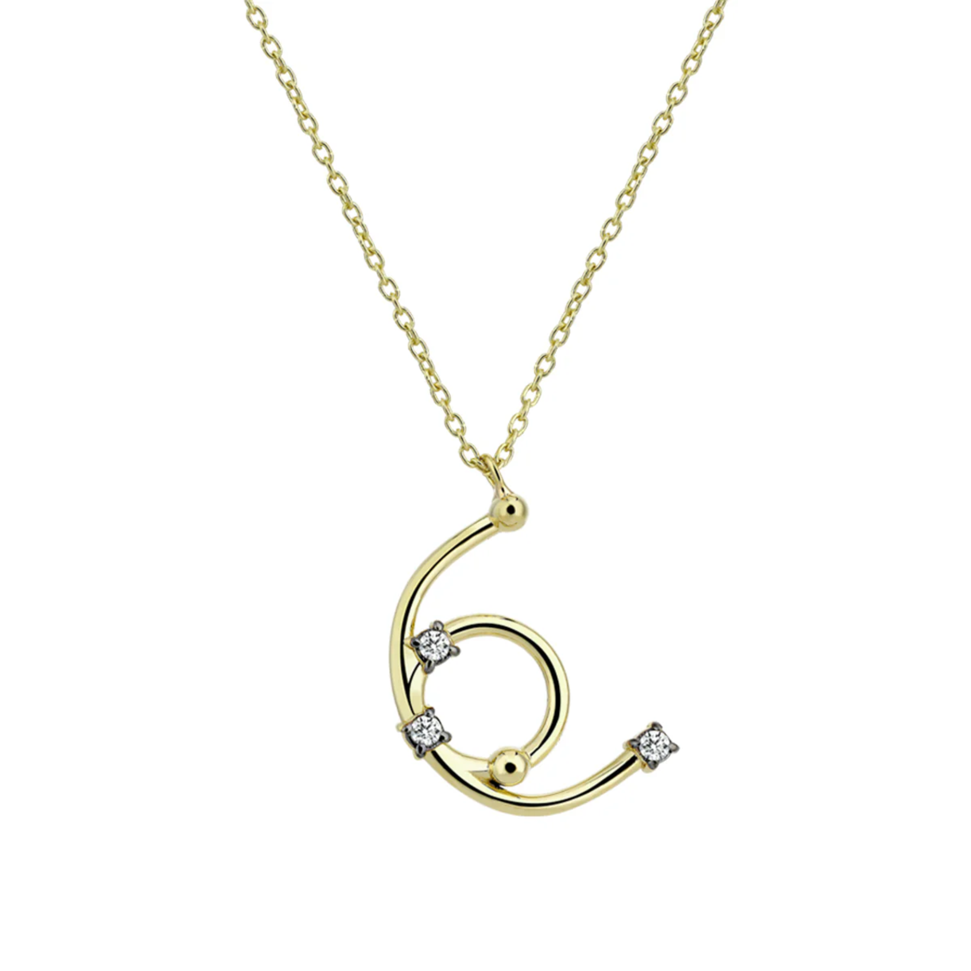 Galactic Harf Kolye Sarı Altın resmi