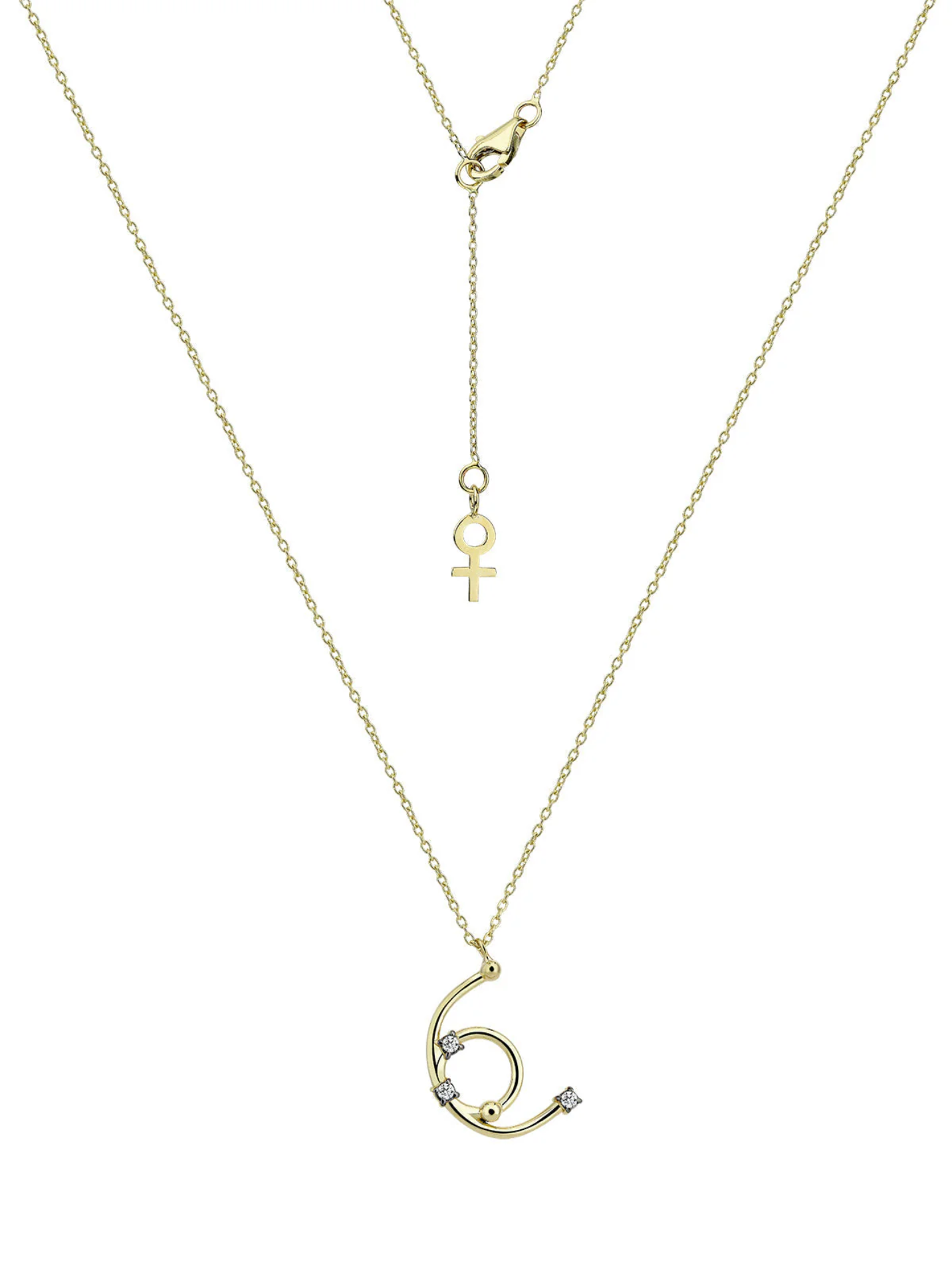 Galactic Harf Kolye Sarı Altın resmi