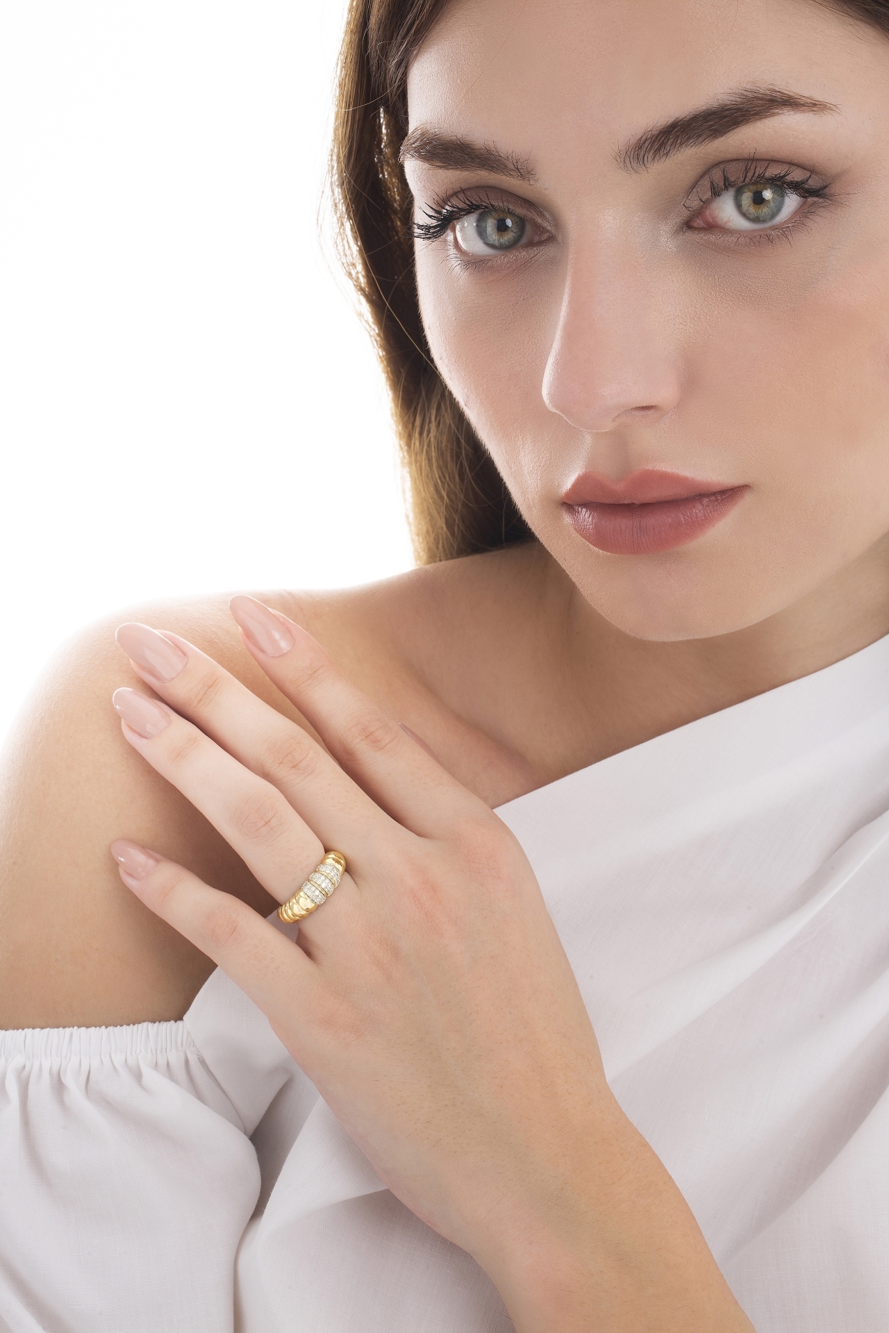 Morphose Sarı Altın Pırlanta Yüzük resmi