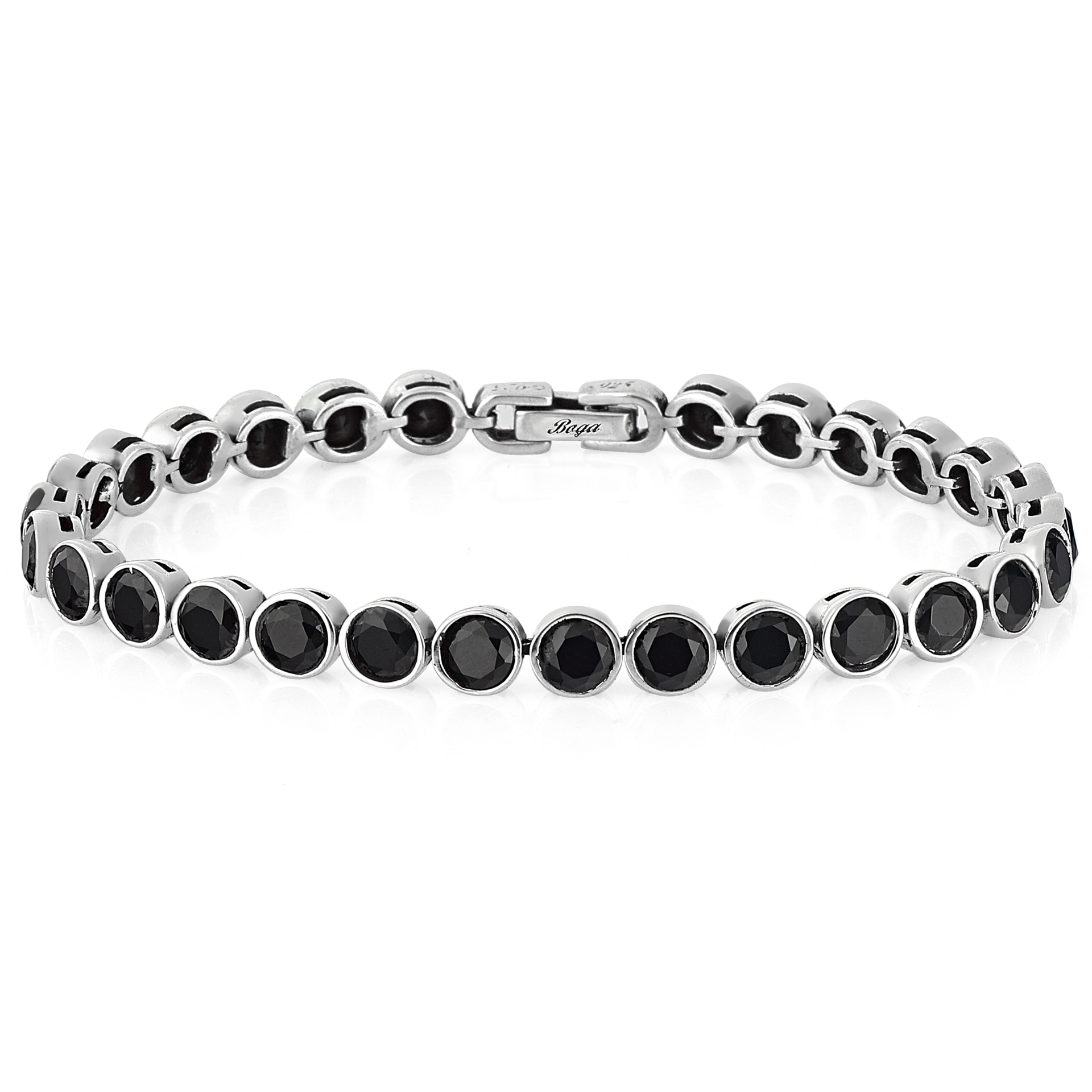 Tennis 5 MM Oniks Gümüş Erkek Bileklik resmi