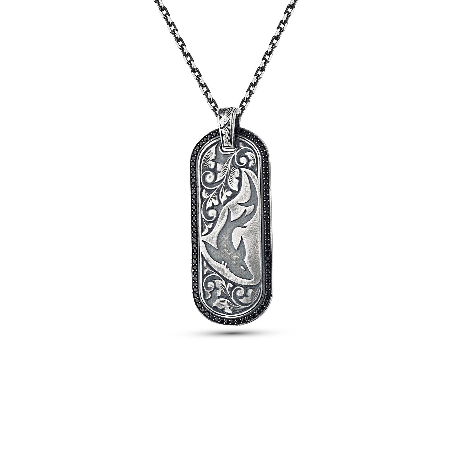 Shark Erkek Gümüş Kolye resmi