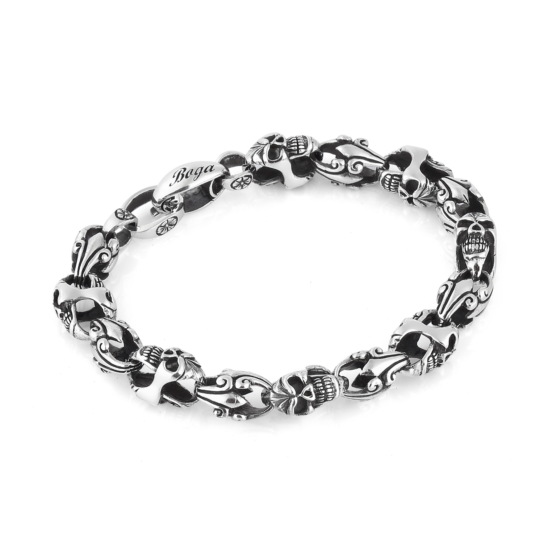 Skull Chain Gümüş Bileklik resmi