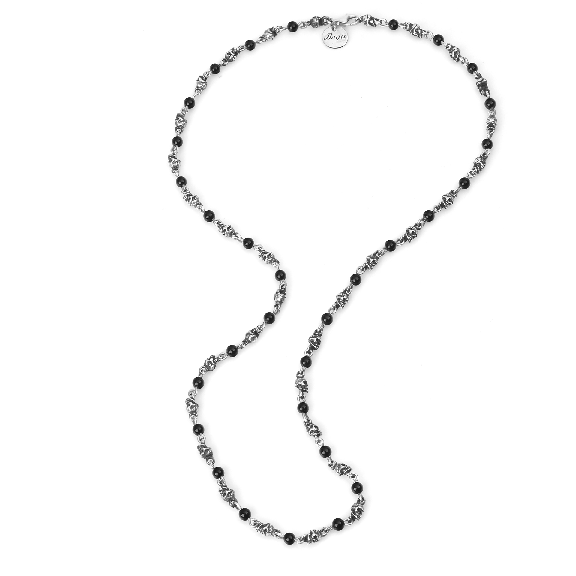 Skull Chain Erkek Gümüş Kolye resmi