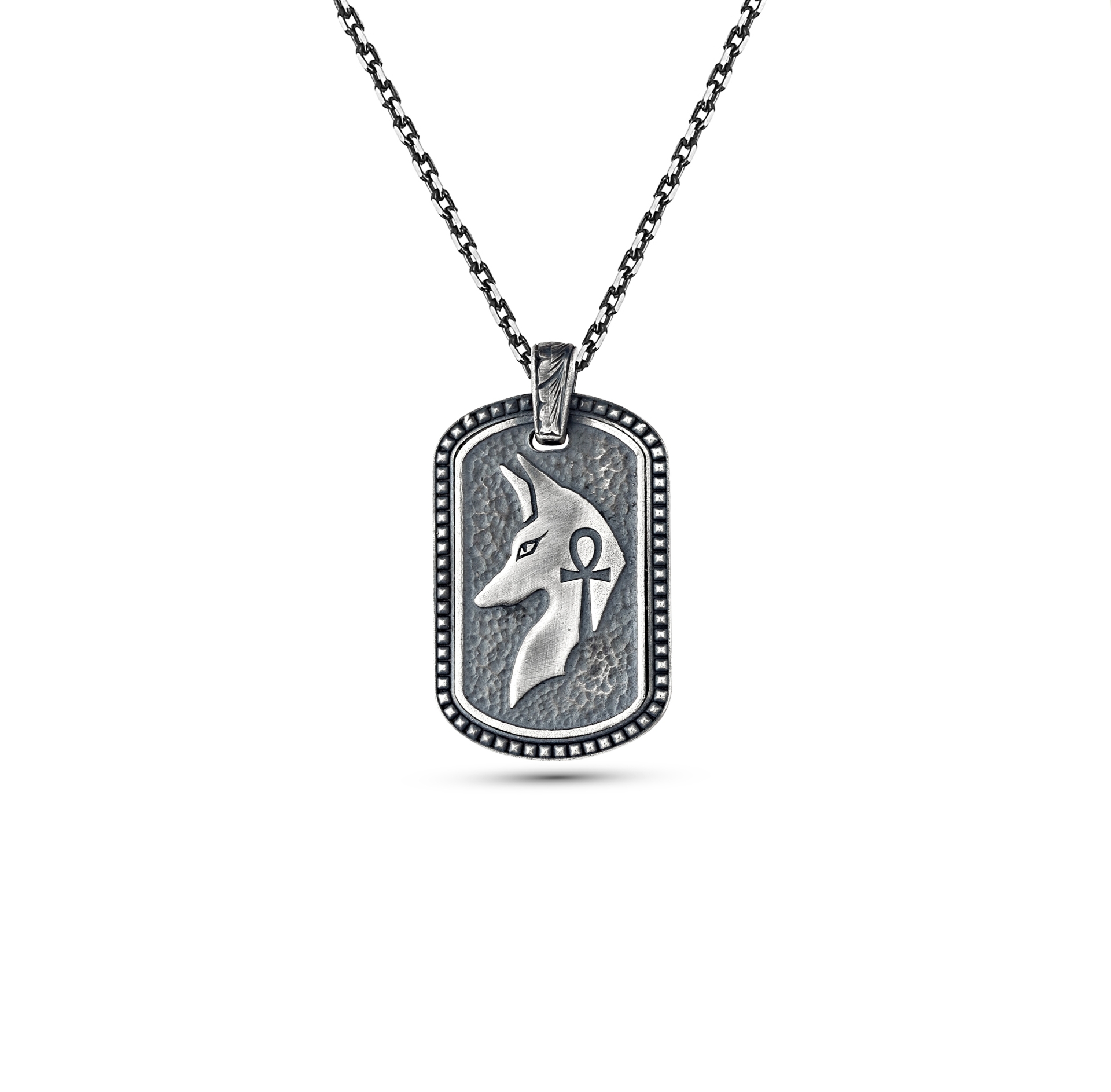 Anubis Erkek Gümüş Kolye resmi