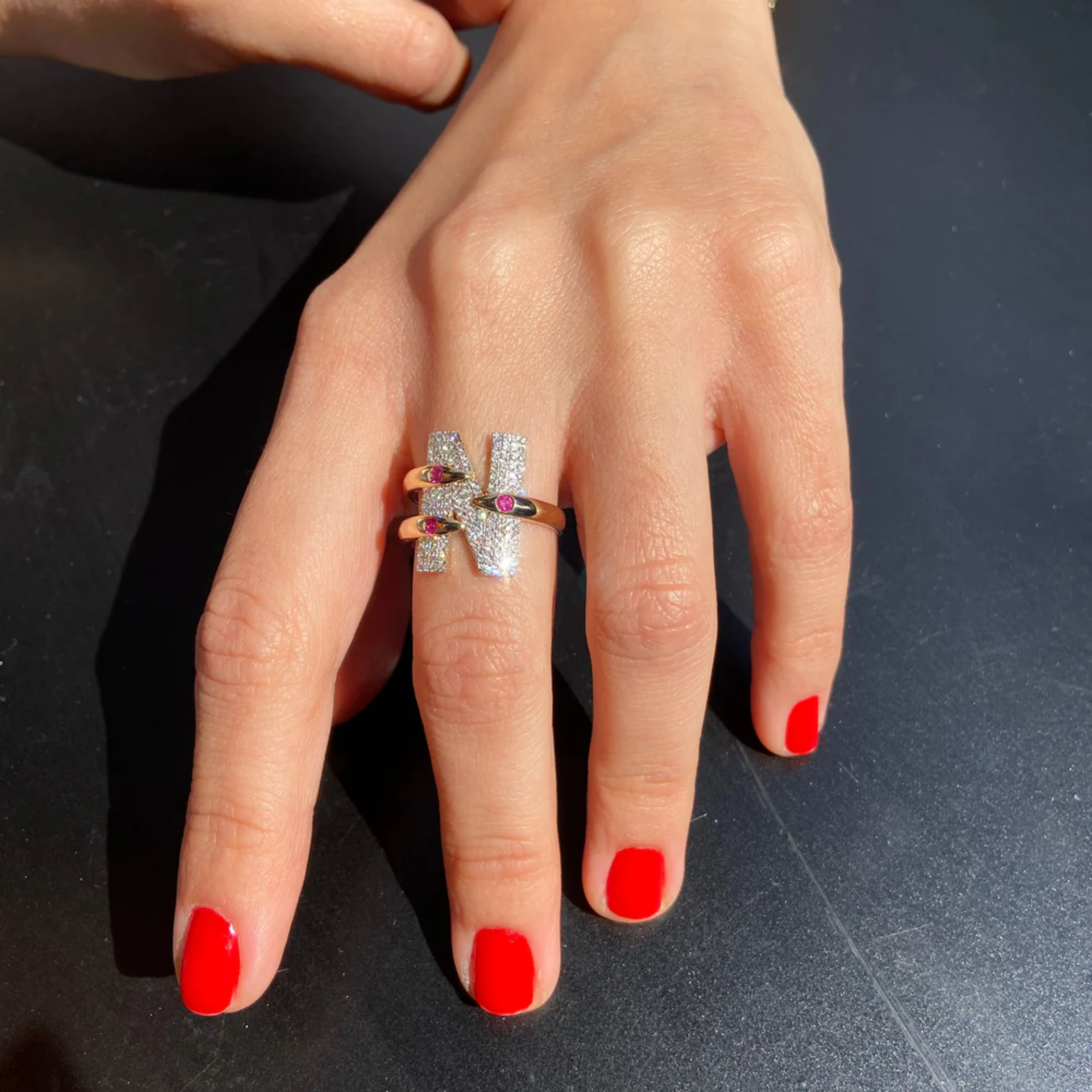 Presa Initial N Harf Yüzük resmi