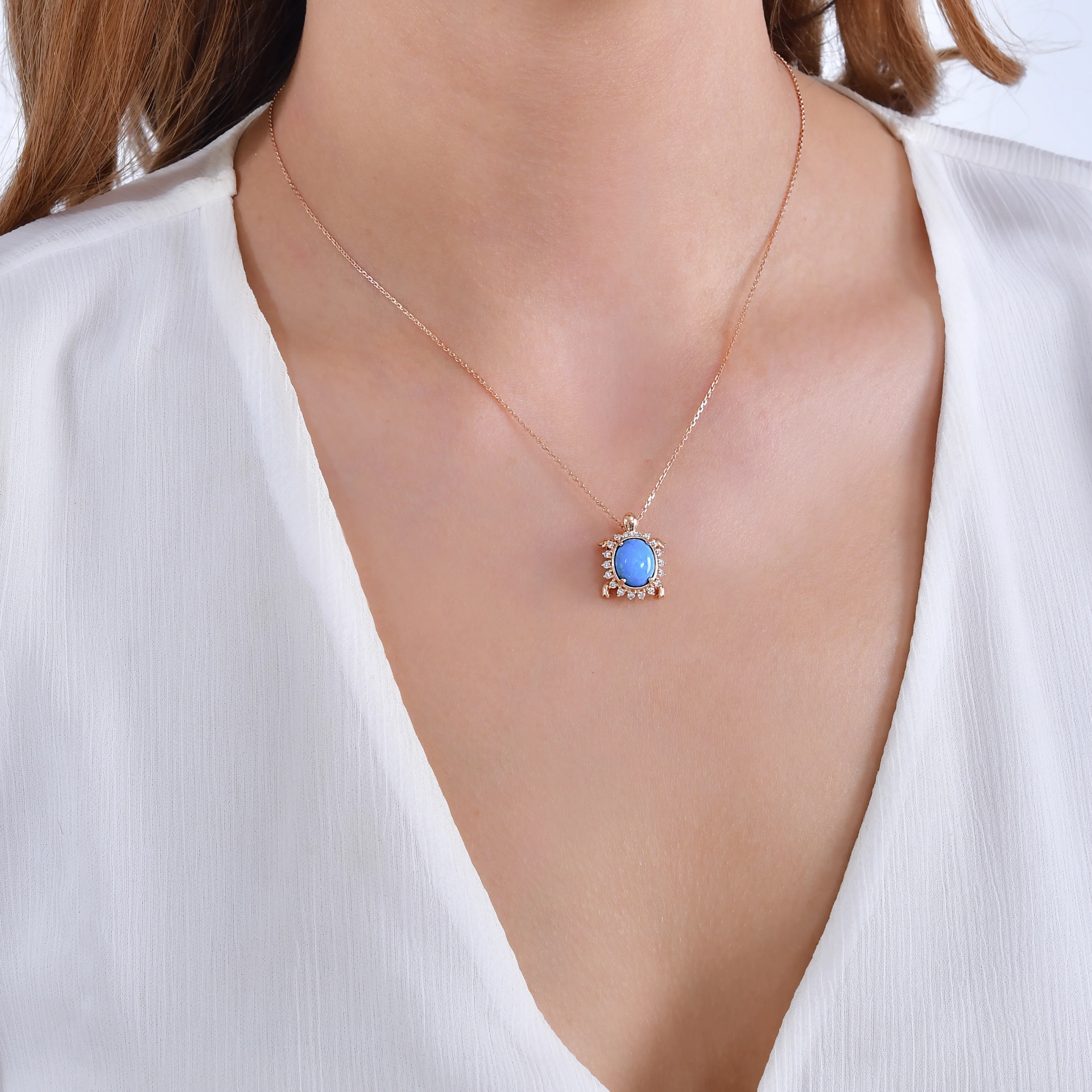 Turtle Turkuaz Pırlanta Kolye resmi