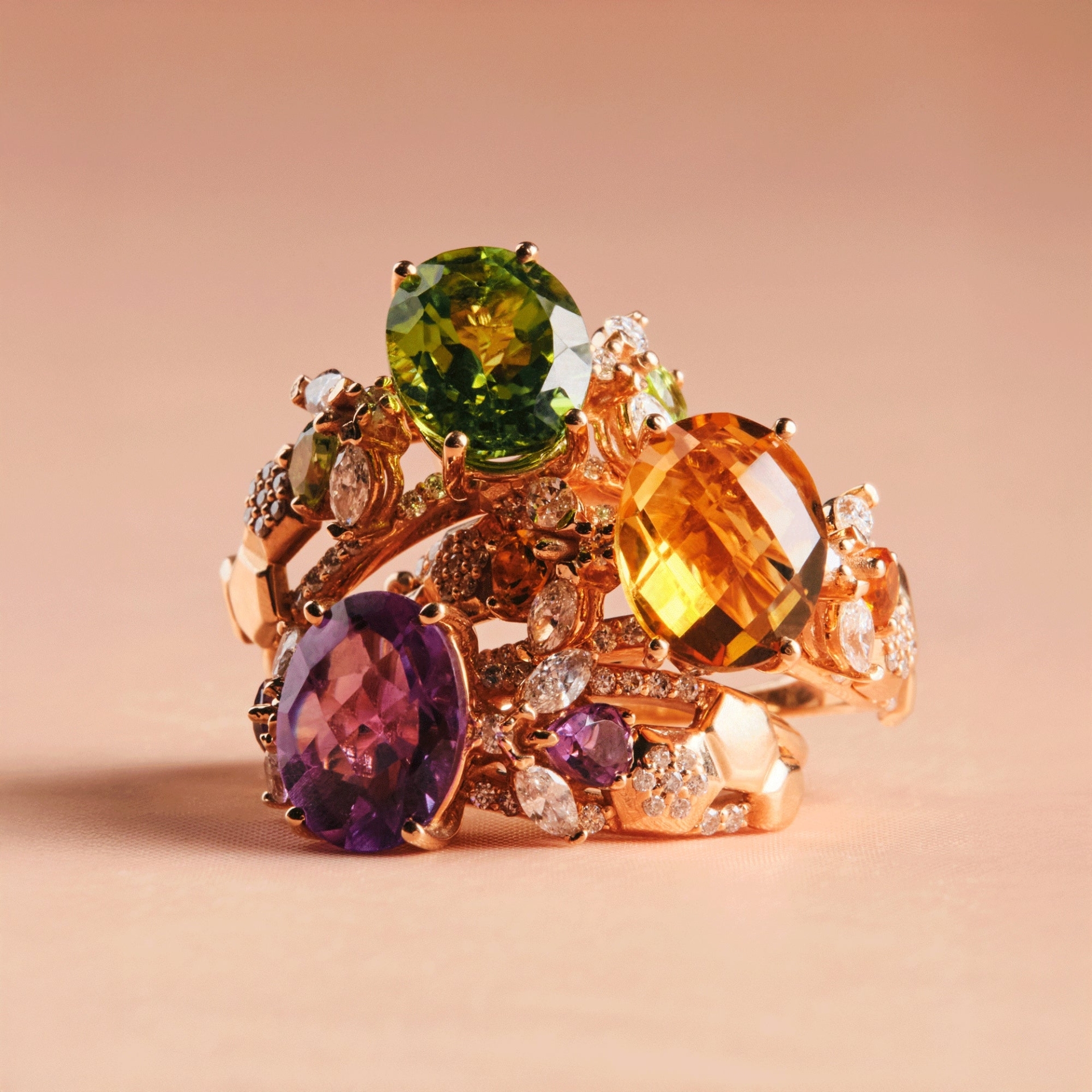 Queen Bee Maya Sitrin Pırlanta Yüzük resmi