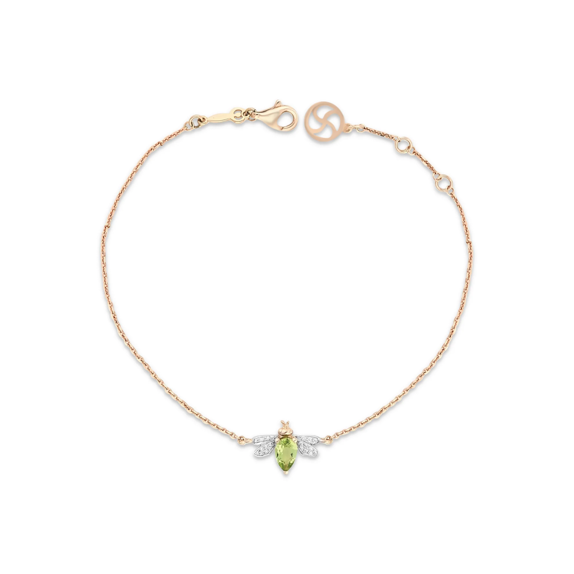 Queen Bee Bella Peridot Pırlanta Bileklik resmi