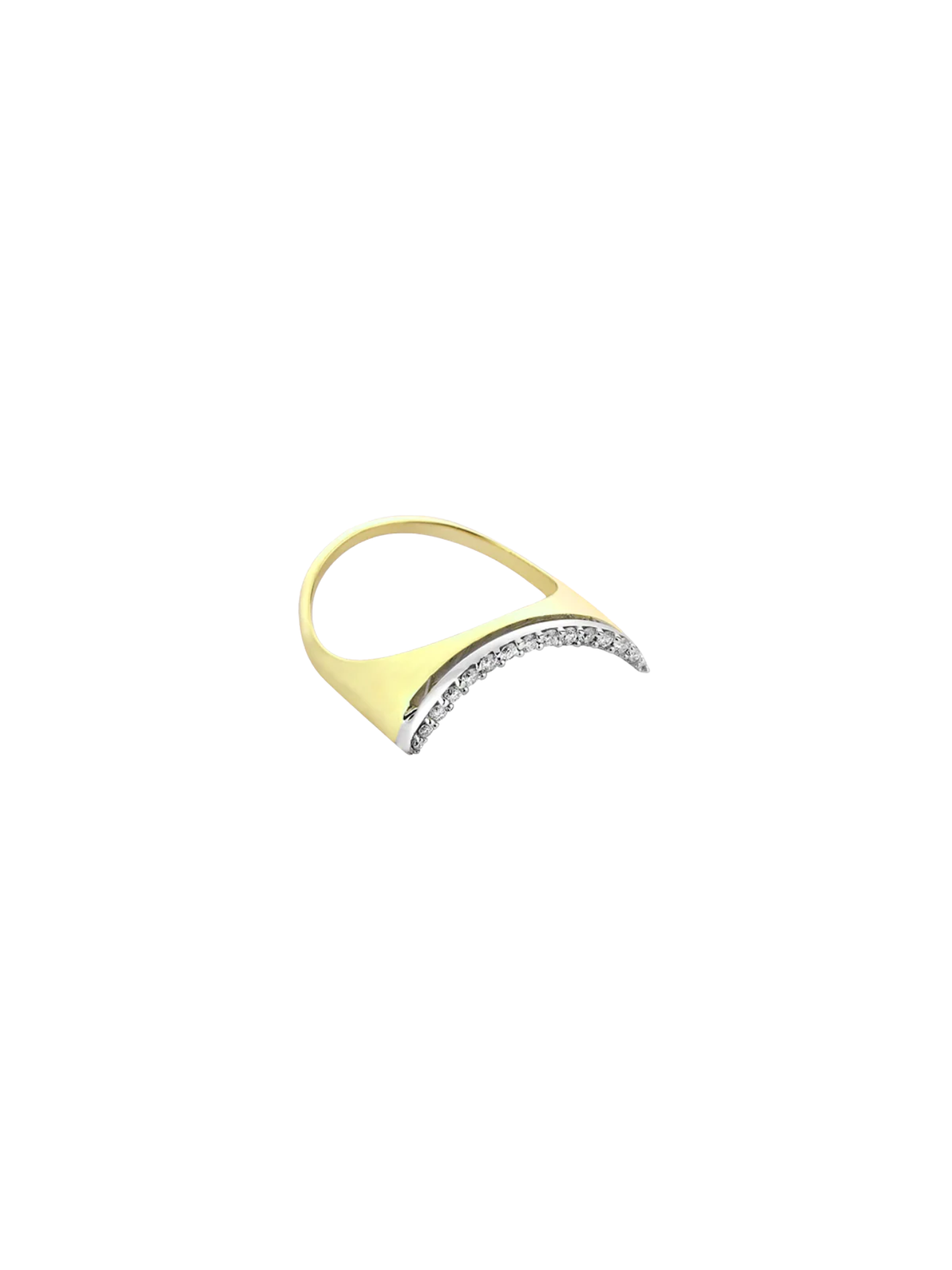 Crescent Diamond Sarı Altın Yüzük resmi