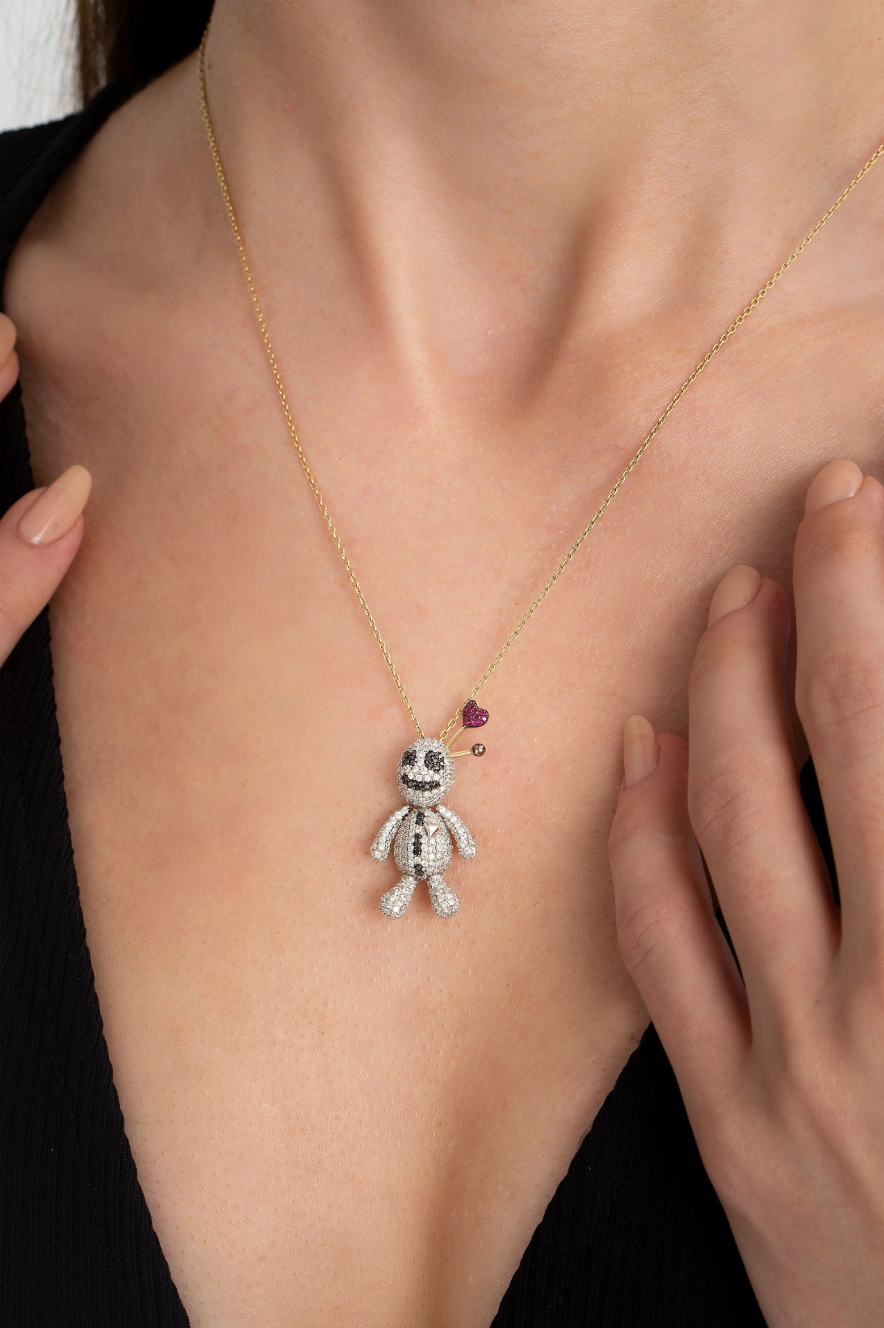 Erzulie Loa Dolls Sarı Altın Kolye resmi