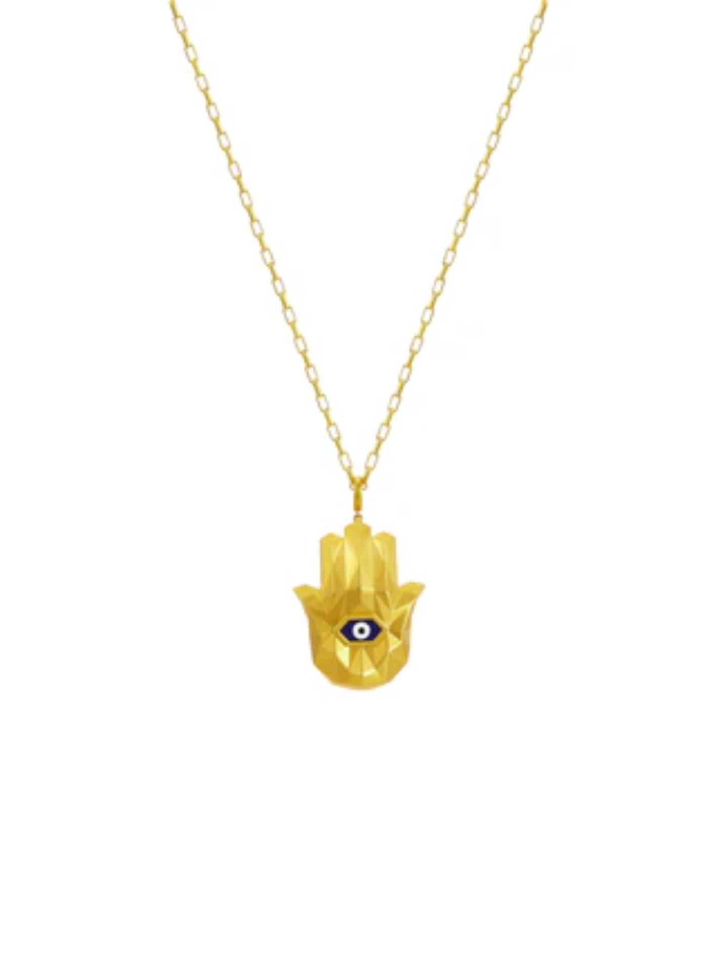 Small Hamsa Guard Totem Sarı Altın Kolye resmi