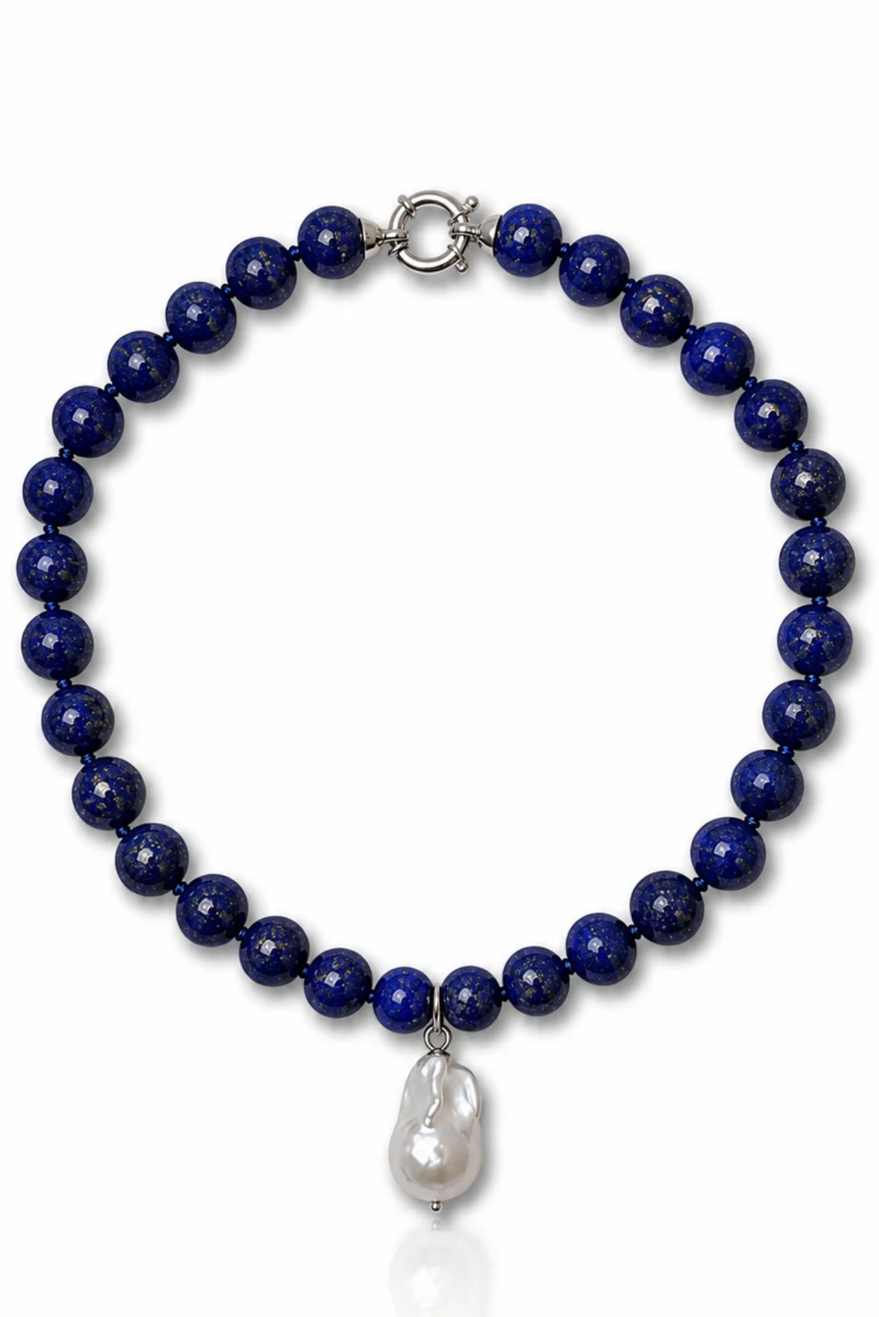 Lapis Lazuli And Perla Barok Kolye resmi