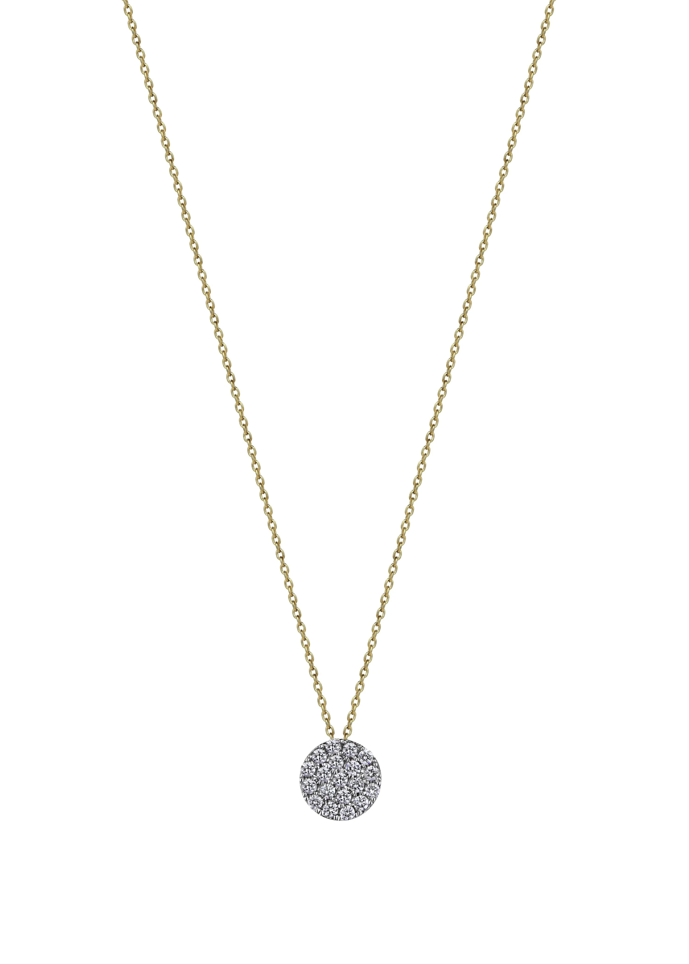 Pave Round Diamond Altın Kolye resmi