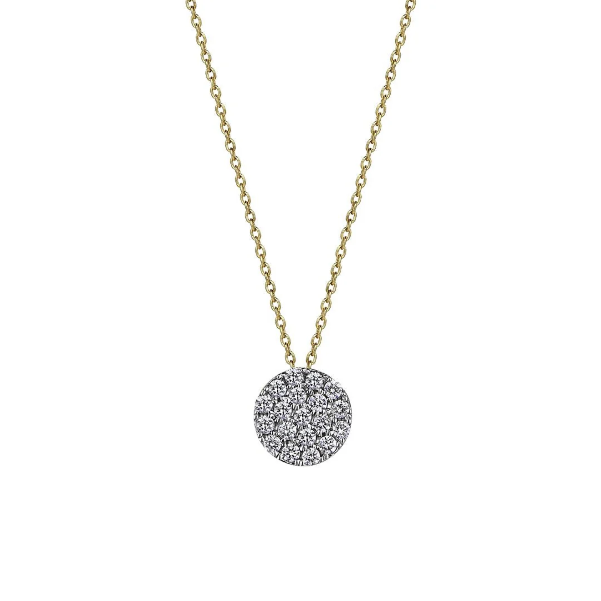 Pave Round Diamond Altın Kolye resmi