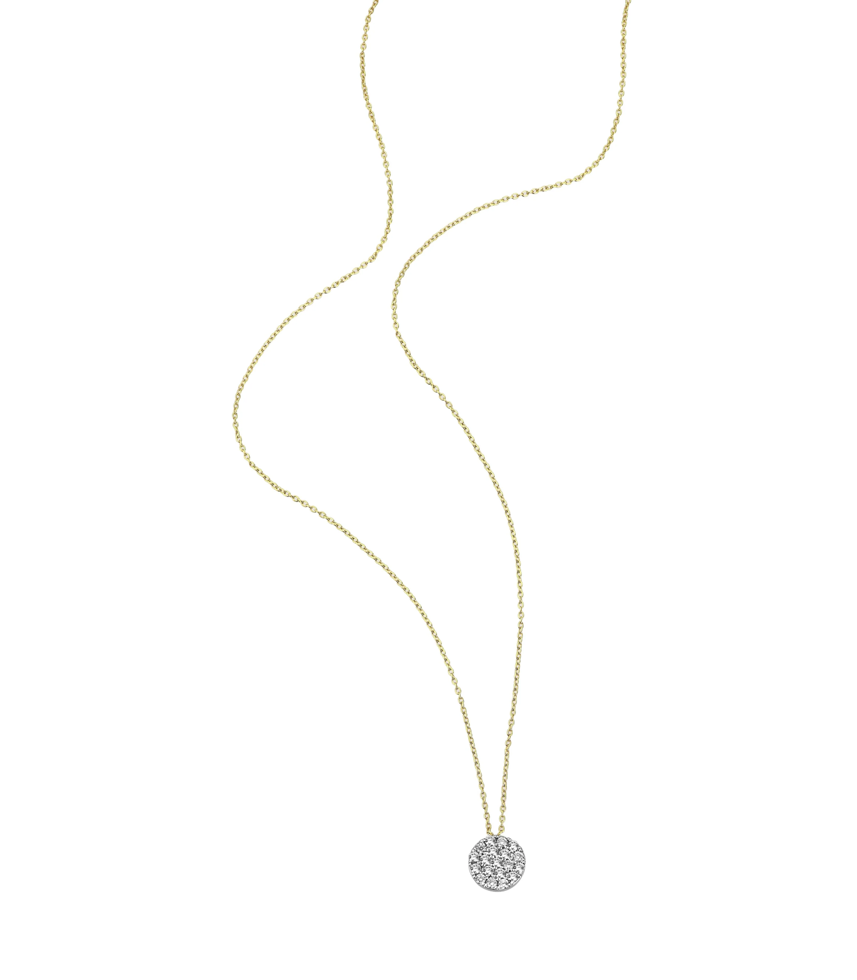 Pave Round Diamond Altın Kolye resmi