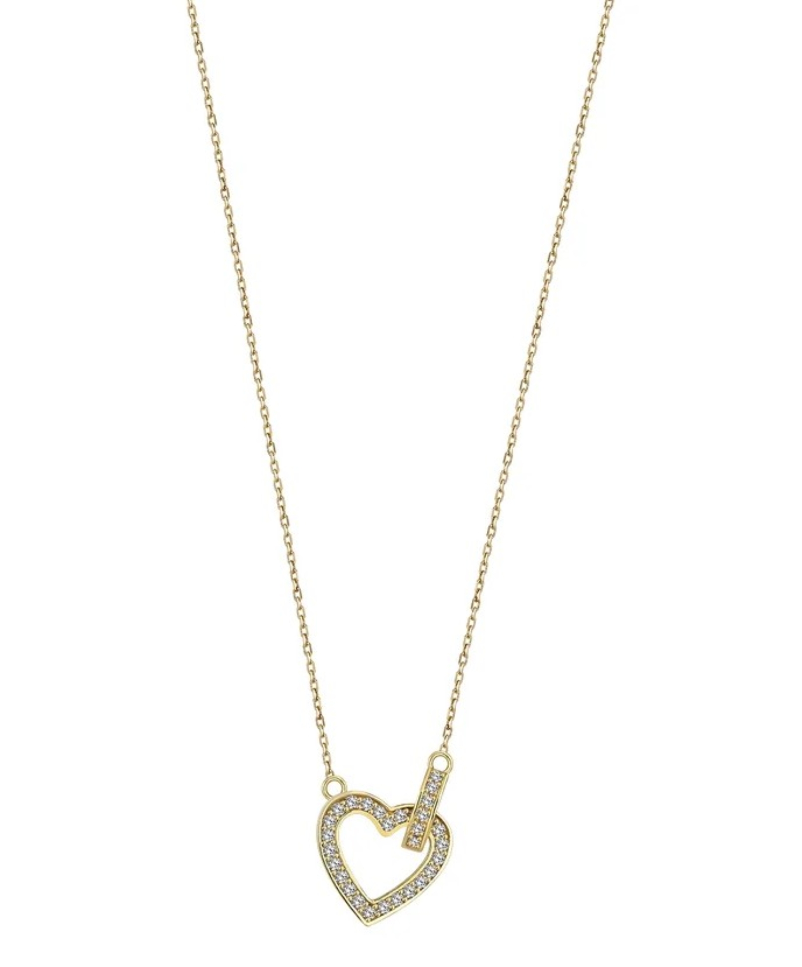 Heart Pave Pırlanta Kolye resmi